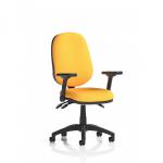 Eclipse Plus III Lever Task Operator Chair With Height Adjustable And Folding Arms Bespoke Colour Back And Seat Senna Yellow KCUP1760