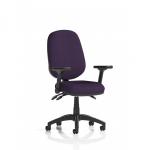 Eclipse Plus III Lever Task Operator Chair With Height Adjustable And Folding Arms Bespoke Colour Back And Seat Tansy Purple KCUP1763