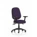 Eclipse Plus III Lever Task Operator Chair With Height Adjustable And Folding Arms Bespoke Colour Back And Seat Tansy Purple KCUP1763