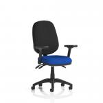 Eclipse Plus III Lever Task Operator Chair Bespoke Colour Seat Stevia Blue With Height Adjustable And Folding Arms KCUP1769