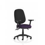 Eclipse Plus III Lever Task Operator Chair With Height Adjustable And Folding Arms Bespoke Colour Seat Tansy Purple KCUP1771