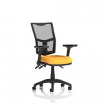 Eclipse Plus III Lever Task Operator Chair Mesh Back With Bespoke Colour Seat In Senna Yellow With Height Adjustable And Folding Arms KCUP1776