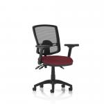 Eclipse Plus III Lever Task Operator Chair Deluxe Mesh Back With Bespoke Colour Seat In Ginseng Chilli with Height Adjustable and Folding Arms KCUP1781