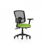 Eclipse Plus III Lever Task Operator Chair Deluxe Mesh Back With Bespoke Colour Seat In Myrrh Green with Height Adjustable and Folding Arms KCUP1783