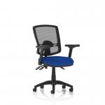Eclipse Plus III Lever Task Operator Chair Deluxe Mesh Back With Bespoke Colour Seat In Stevia Blue with Height Adjustable and Folding Arms KCUP1785