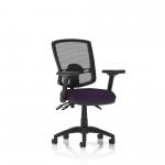 Eclipse Plus III Lever Task Operator Chair Deluxe Mesh Back With Bespoke Colour Seat In Tansy Purple with Height Adjustable and Folding Arms KCUP1787