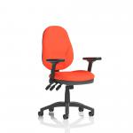 Eclipse Plus XL Lever Task Operator Chair Bespoke Colour Tabasco Orange with Height Adjustable and Folding Arms KCUP1794