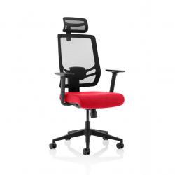 Ergo Twist Mesh Back Ergonomic Task Operator Office Chair With Height Adjustable Arms With Headrest Bespoke Colour Seat Bergamot Cherry KCUP1884