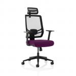 Ergo Twist Bespoke Fabric Seat Tansy Purple Mesh Back with Headrest KCUP1891