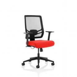 Ergo Twist Mesh Back Ergonomic Task Operator Office Chair With Height Adjustable Arms Bespoke Colour Seat Tabasco Orange KCUP1895