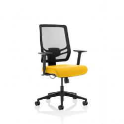 Ergo Twist Mesh Back Ergonomic Task Operator Office Chair With Height Adjustable Arms Bespoke Colour Seat Senna Yellow KCUP1896