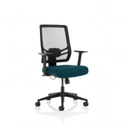 Ergo Twist Mesh Back Ergonomic Task Operator Office Chair With Height Adjustable Arms Bespoke Colour Seat Maringa Teal KCUP1898