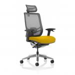 Ergo Click Mesh Back With Headrest Bespoke Colour Seat Senna Yellow KCUP1932