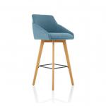 Carmen Wooden Leg High Stool Bespoke Quench Fabric KCUP1949