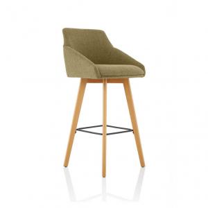 Carmen Wooden Leg High Stool Bespoke Wire Fabric KCUP1951