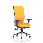 Chiro High Back With Height Adjustable And Folding Arms Bespoke Colour Back And Seat Senna Yellow KCUP1956