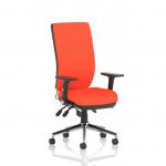 Chiro High Back With Height Adjustable And Folding Arms Bespoke Colour Back And Seat Tabasco Orange KCUP1958