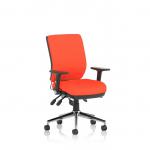 Chiro Medium Back With Height Adjustable And Folding Arms Bespoke Colour Back and Seat Tabasco Orange KCUP1974