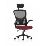 Ace Executive Mesh Chair With Folding Arms Bespoke Colour Seat Ginseng Chilli KCUP2001