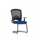 Astro Visitor Bespoke Fabric Seat Stevia Blue Cantilever Leg Mesh Chair KCUP2013