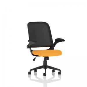 Crew Task Operator Mesh Chair With Folding Arms Bespoke Colour Seat