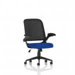 Crew Task Operator Bespoke Fabric Seat Stevia Blue Mesh Chair With Folding Arms KCUP2021