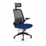 Sigma Executive Mesh Chair With Folding Arms Bespoke Colour Seat Stevia Blue KCUP2029