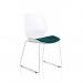 Florence Sled White Frame Visitor Chair Bespoke Colour Maringa Teal KCUP2043