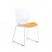 Florence Sled White Frame Visitor Chair Bespoke Colour Senna Yellow KCUP2045