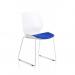 Florence Sled White Frame Visitor Chair Bespoke Colour Stevia Blue KCUP2046