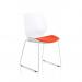 Florence Sled White Frame Visitor Chair Bespoke Colour Tabasco Orange KCUP2047