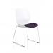 Florence Sled White Frame Visitor Chair Bespoke Colour Tansy Purple KCUP2048