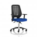 Relay Task Operator Chair Bespoke Colour Black Back Stevia Blue With Height Adjustable Arms KCUP2067