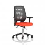 Relay Task Operator Chair Bespoke Colour Silver Back Tabasco Orange With Height Adjustable Arms KCUP2076
