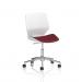 This photo captures a sleek and professional workspace with the Dynamic General Desk Chairs Florence 5 Star Task Operator Chair in a custom color of Ginseng Chilli. The chair features a comfortable design and modern style, adding sophistication to any office setting.