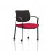 Brunswick Deluxe With Arms Black Frame With Castors Black Fabric Back Bespoke Colour Seat Bergamot Cherry KCUP2089