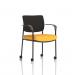 Brunswick Deluxe With Arms Black Frame With Castors Black Fabric Back Bespoke Colour Seat Senna Yellow KCUP2093