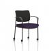 Brunswick Deluxe Black Fabric Back Black Frame Bespoke Colour Seat Tansy Purple With Arms With Castors KCUP2096