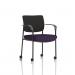 Brunswick Deluxe With Arms Black Frame With Castors Black Fabric Back Bespoke Colour Seat Tansy Purple KCUP2096