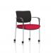 Brunswick Deluxe With Arms Chrome Frame With Castors Black Fabric Back Bespoke Colour Seat Bergamot Cherry KCUP2097