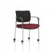 Brunswick Deluxe Black Fabric Back Chrome Frame Bespoke Colour Seat Ginseng Chilli With Arms With Castors KCUP2098