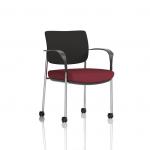 Brunswick Deluxe With Arms Chrome Frame With Castors Black Fabric Back Bespoke Colour Seat Ginseng Chilli KCUP2098