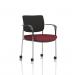 Brunswick Deluxe With Arms Chrome Frame With Castors Black Fabric Back Bespoke Colour Seat Ginseng Chilli KCUP2098
