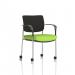 Brunswick Deluxe Black Fabric Back Chrome Frame Bespoke Colour Seat Myrrh Green With Arms With Castors KCUP2100