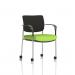 Brunswick Deluxe With Arms Chrome Frame With Castors Black Fabric Back Bespoke Colour Seat Myrrh Green KCUP2100