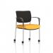 Brunswick Deluxe Black Fabric Back Chrome Frame Bespoke Colour Seat Senna Yellow With Arms With Castors KCUP2101