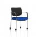 Brunswick Deluxe Black Fabric Back Chrome Frame Bespoke Colour Seat Stevia Blue With Arms With Castors KCUP2102