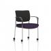 Brunswick Deluxe Black Fabric Back Chrome Frame Bespoke Colour Seat Tansy Purple With Arms With Castors KCUP2104