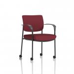 Brunswick Deluxe Black Frame Bespoke Colour Back And Seat Ginseng Chilli With Arms With Castors KCUP2106