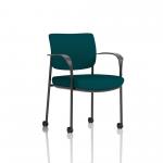 Brunswick Deluxe Black Frame Bespoke Colour Back And Seat Maringa Teal With Arms With Castors KCUP2107